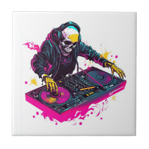 Rave Schedel � EDM Feest Skelet DJ Tegeltje