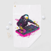 Rave Skull beroemd gemaakt door EDM Party Skeleton Golfhanddoek (Insitu)