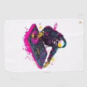 Rave Skull beroemd gemaakt door EDM Party Skeleton Golfhanddoek (Horizontaal)