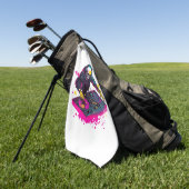 Rave Skull beroemd gemaakt door EDM Party Skeleton Golfhanddoek (Groen)