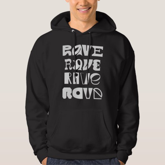 Rave-typografie Hoodie (Voorkant)