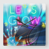 Rave verder met deze psychedelische neon uitstrali vierkante klok (Voorkant)
