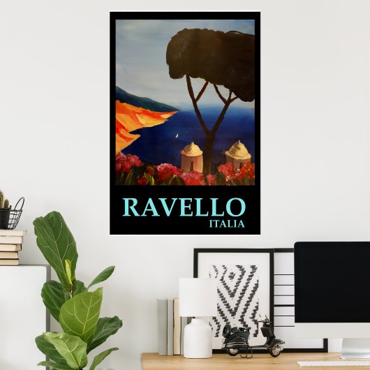 Ravello Italy - Retro Style Poster (Thuiskantoor)