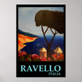 Ravello Italy - Retro Style Poster (Voorkant)