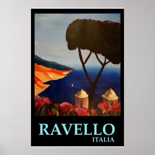 Ravello Italy - Retro Style Poster (Voorkant)