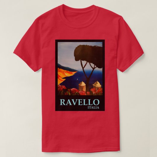 Ravello Salerno, Italië, Uitzicht van de kust van  T-shirt (Design voorkant)
