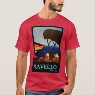 Ravello Salerno, Italië, Uitzicht van de kust van T-shirt
