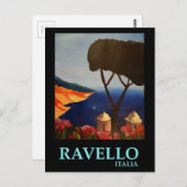 Ravello Salerno, Uitzicht van de kust van Amalfi Briefkaart (Voorkant / Achterkant)