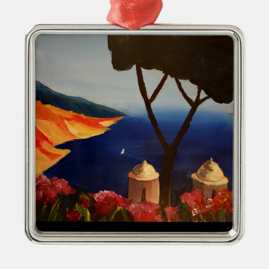 Ravello Salerno, Uitzicht van de kust van Amalfi Metalen Ornament (Voorkant)