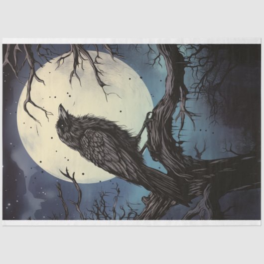 Raven 1 Halloween Decoupage papier (Voorkant)