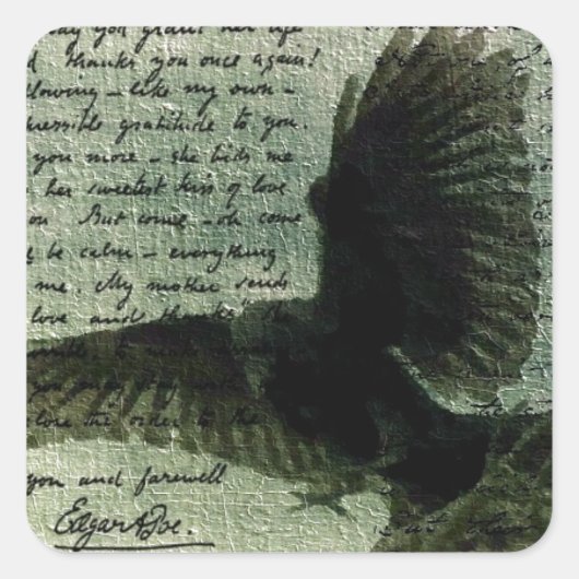 Raven 3 vierkante sticker (Voorkant)