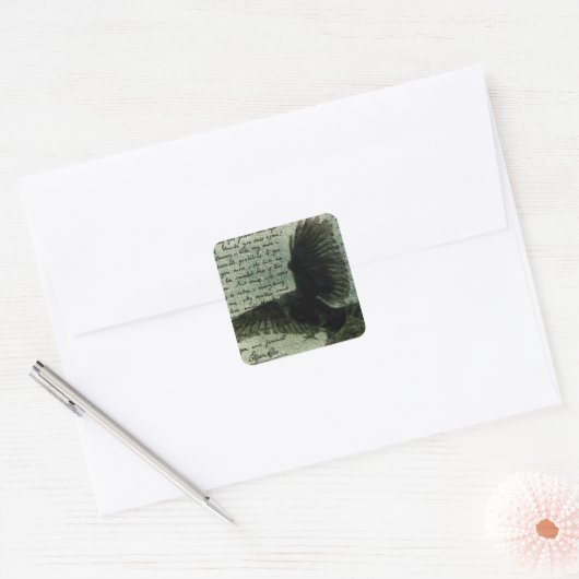 Raven 3 vierkante sticker (Envelop)
