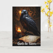 Raven & Ancient Perkament Gotische Humoristische V Kaart (Gele Bloem)
