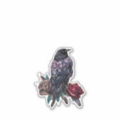 Raven and Roses Beautiful Sticker (Voorkant)