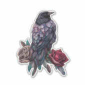 Raven and Roses Beautiful  Sticker (Voorkant)
