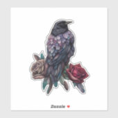 Raven and Roses Beautiful  Sticker (Vel)