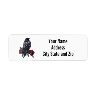 Raven and Roses Return Address Etiket