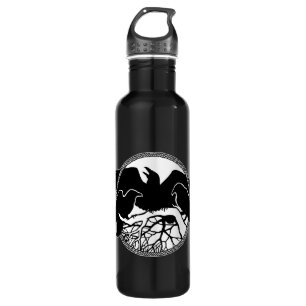 Raven Art Cool Crow Art Sport Bottle Waterfles