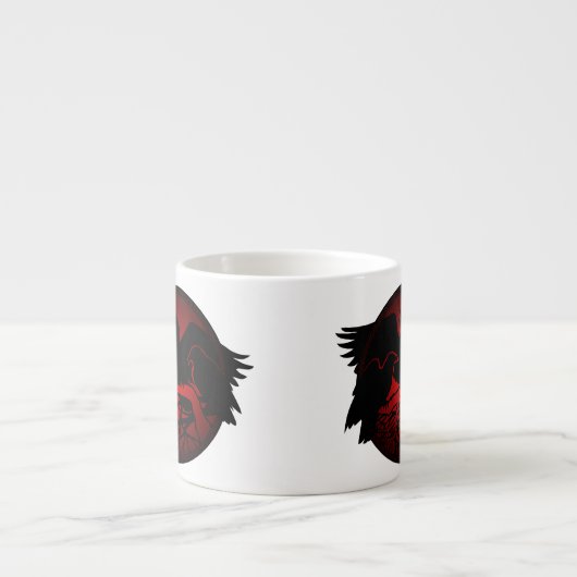 Raven Art Cup Native Art Raven Coffee Espresso Cup Espresso Kop (Voorkant)