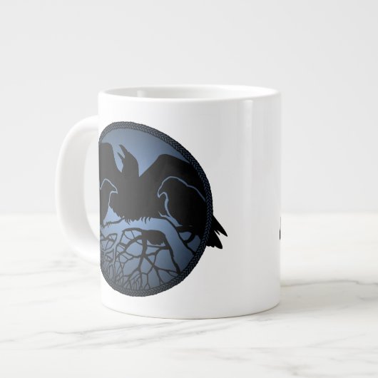 Raven Art Cup Native Art Raven Coffee Mok Cup (Links)
