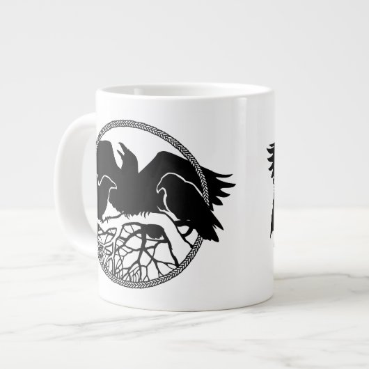 Raven Art Jumbo Mokken Cool Crow Art Cups en Mokke (Links)