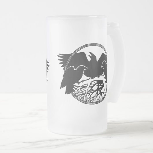 Raven Art Mok Wild Bird Beer Mok Raven Glasses (Voorkant rechts)