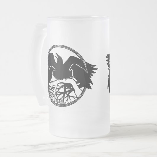 Raven Art Mok Wild Bird Beer Mok Raven Glasses (Voorkant links)
