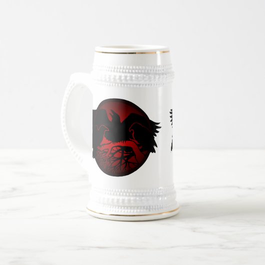Raven Art Mok Wild Bird Beer Mok Raven Stein (Voorkant links)