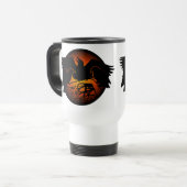 Raven Art Mok Wild Bird Travel Mug Raven Mokken (Voorkant links)
