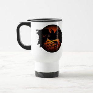 Raven Art Mok Wild Bird Travel Mug Raven Mokken