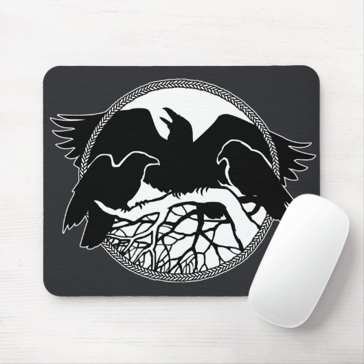 Raven Art Mouspads Cool Crow Art Computer Giften Muismat (Met muis)