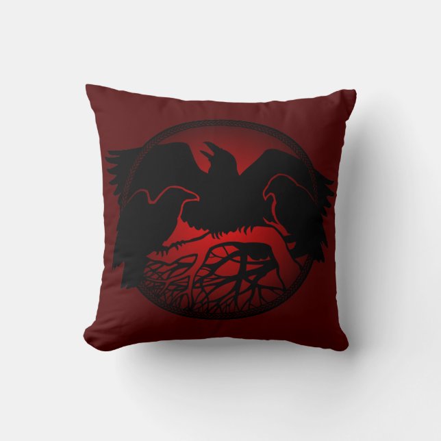 Raven Art Pillow Native Spirit Animal Raven Pillow Kussen (Voorkant)