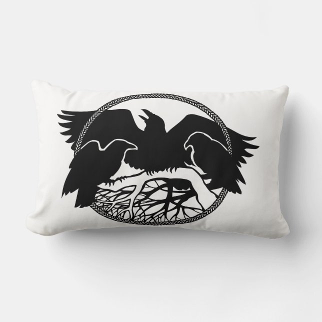 Raven Art Pillow Native Spirit Animal Raven Pillow Kussen (Voorkant)