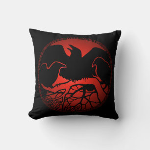 Raven Art Pillow Native Spirit Animal Raven Pillow Kussen