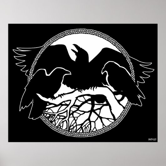 Raven Art Posters Native Wildlife Art Prints Decor (Voorkant)