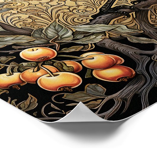 Raven Art Print Zwart Vogel Dier Art Print (Hoek)