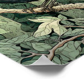 Raven Art Print, Zwarte Vogel, Dierenkunst Poster (Hoek)