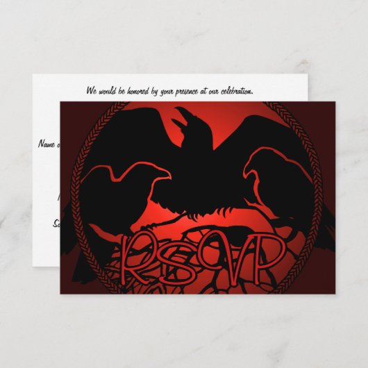 Raven Art RSVP Persoonlijke standaard art Kaart (Voorkant / Achterkant)