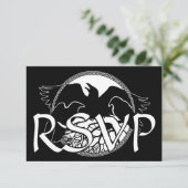 Raven Art RSVP Persoonlijke standaard art Kaart (Staand voorkant)