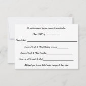 Raven Art RSVP Persoonlijke standaard art Kaart (Achterkant)