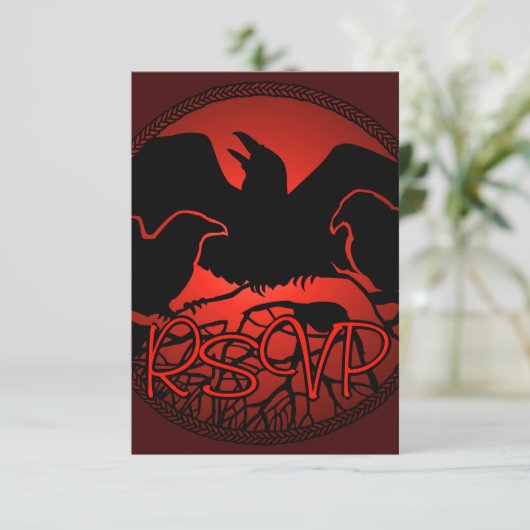 Raven Art RSVP Persoonlijke standaard art Kaart (Staand voorkant)