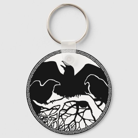 Raven Art Sleutelhanger Wildlife Crow / Raven Gift (Voorkant)