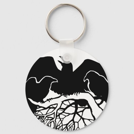 Raven Art Sleutelhanger Wildlife Crow / Raven Gift (Voorkant)