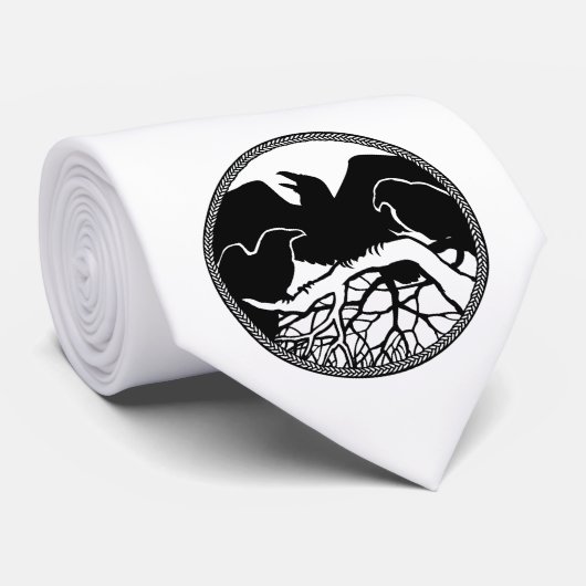 Raven Art Stropdassen Wildlife Crow / Raven Neckti (Opgerold)