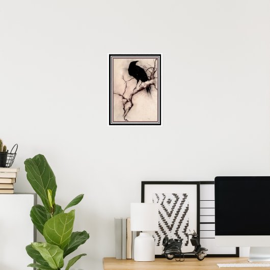 "Raven at Dawn" 12 x 16 Poster (Thuiskantoor)