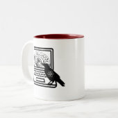 Raven Atom Brain Laptop Two Tone Coffee Mok (Voorkant links)