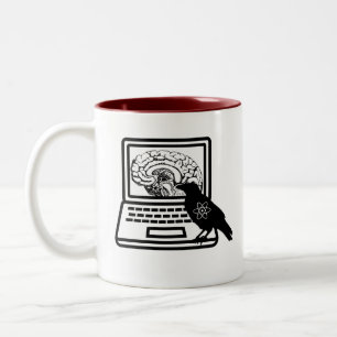 Raven Atom Brain Laptop Two Tone Coffee Mok