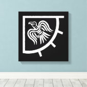 Raven Banner Viking Flag Canvas Afdruk (Insitu (Houten vloer))