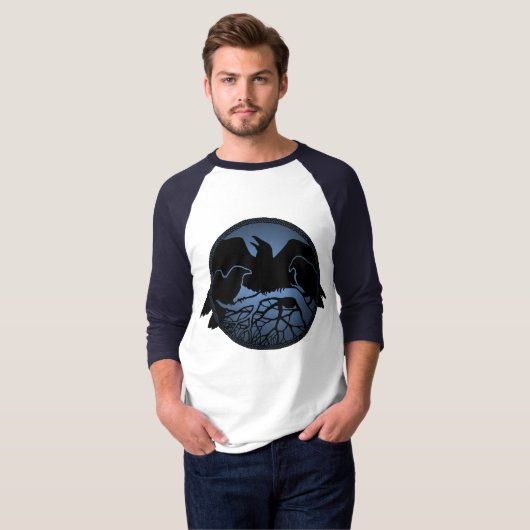 Raven Baseball Jesey Raven Women's Crow Art Shirte T-shirt (Voorkant volledig)