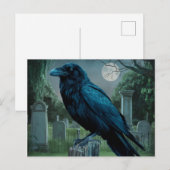 Raven begraafplaats gotische macabere scène in het briefkaart (Voorkant / Achterkant)